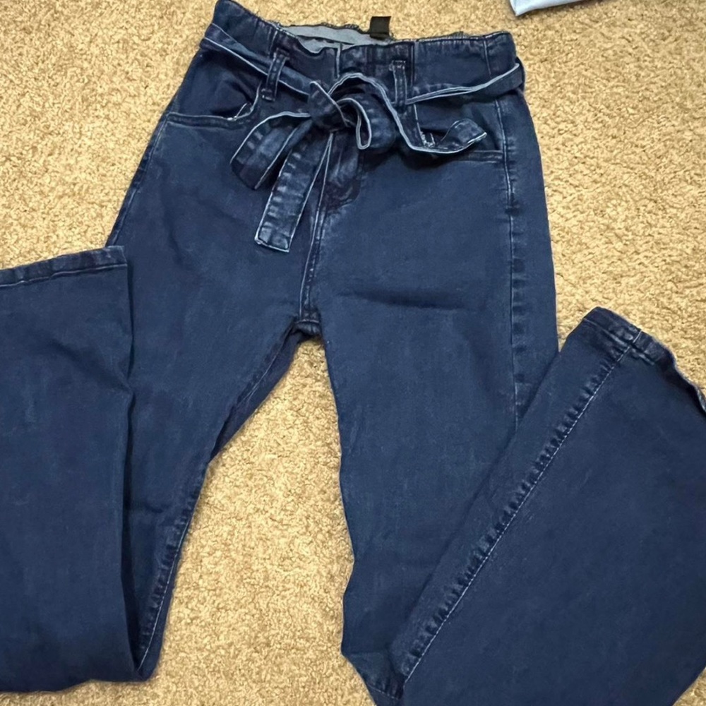 tie front jeans